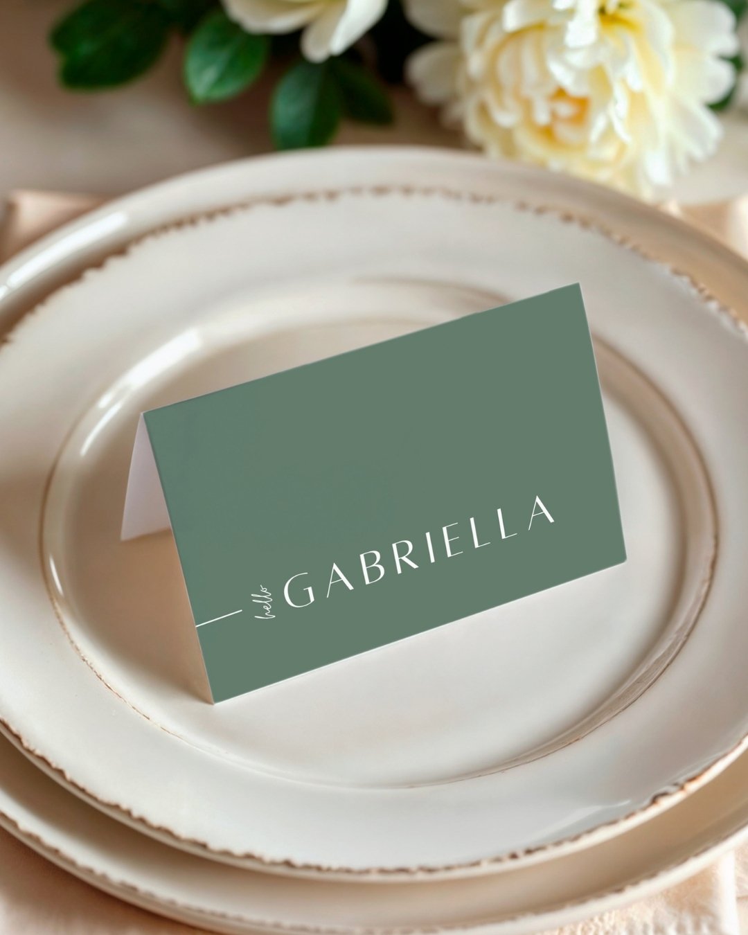 No florals, no fuss&mdash;just beautiful type, balanced space, and a whole lot of intention.

Your place cards can be as refined as the rest of your day with our all inclusive DIY design bundles.

Check out the Sage collection 🍃 Link to DIY template