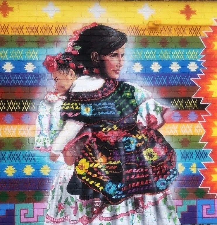 "Mother and Child" group mural 2019 located at 4040 Morrison Road