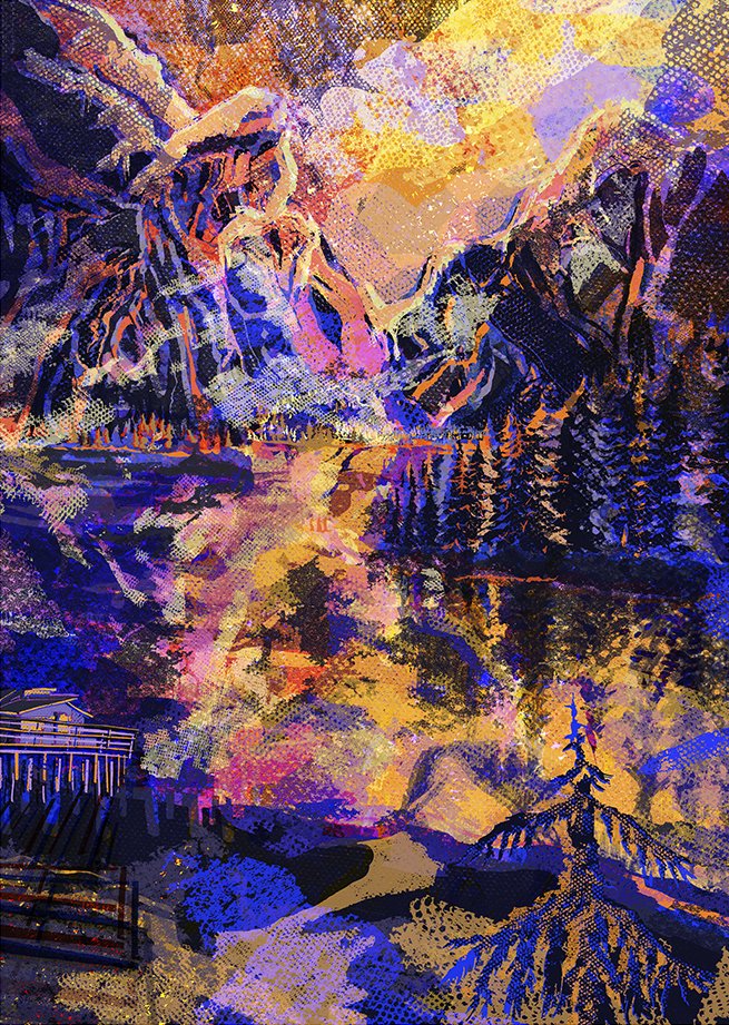 nature landscape art Illustration
