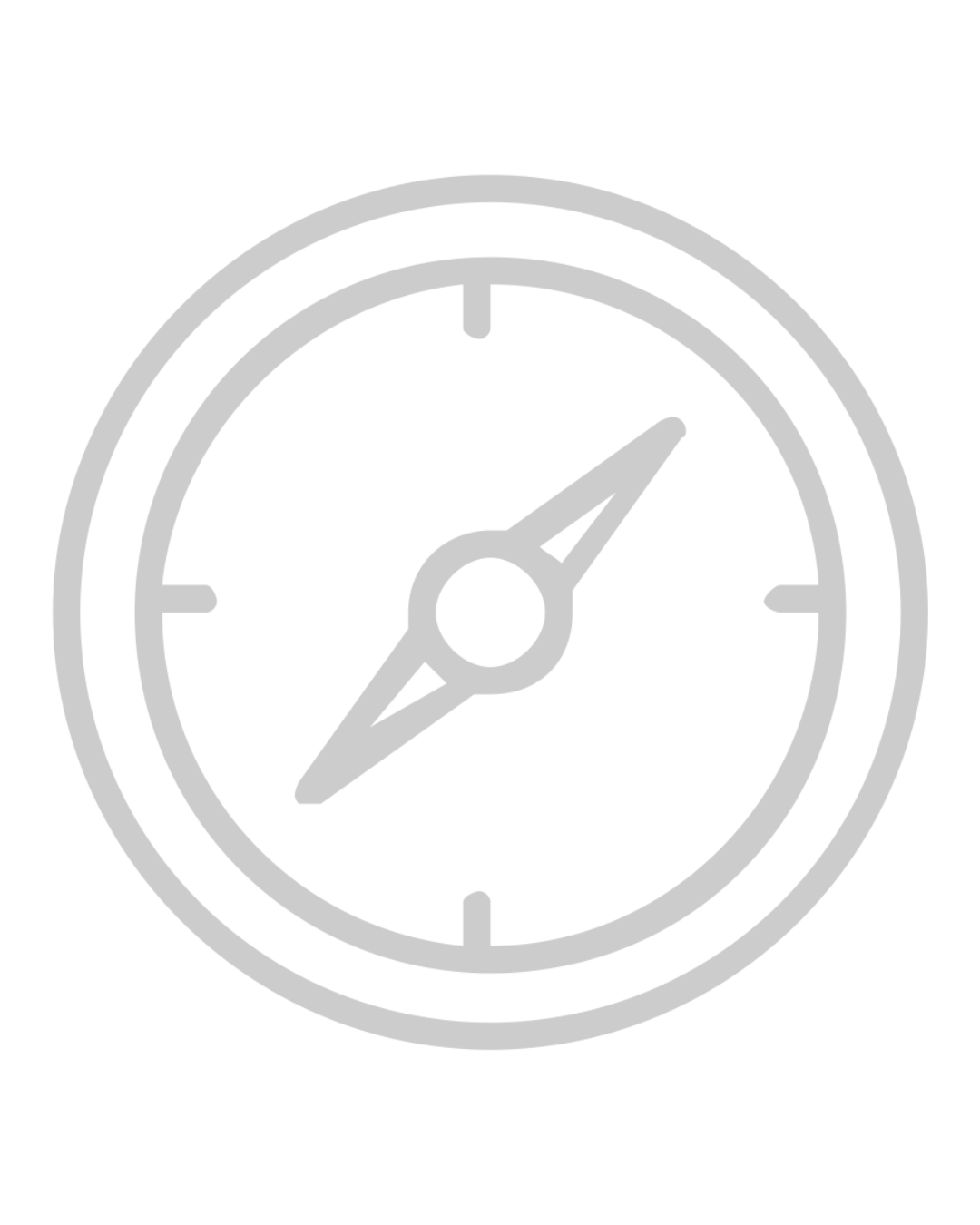 Gray and white compass showing a direction slightly east of north on a black background.