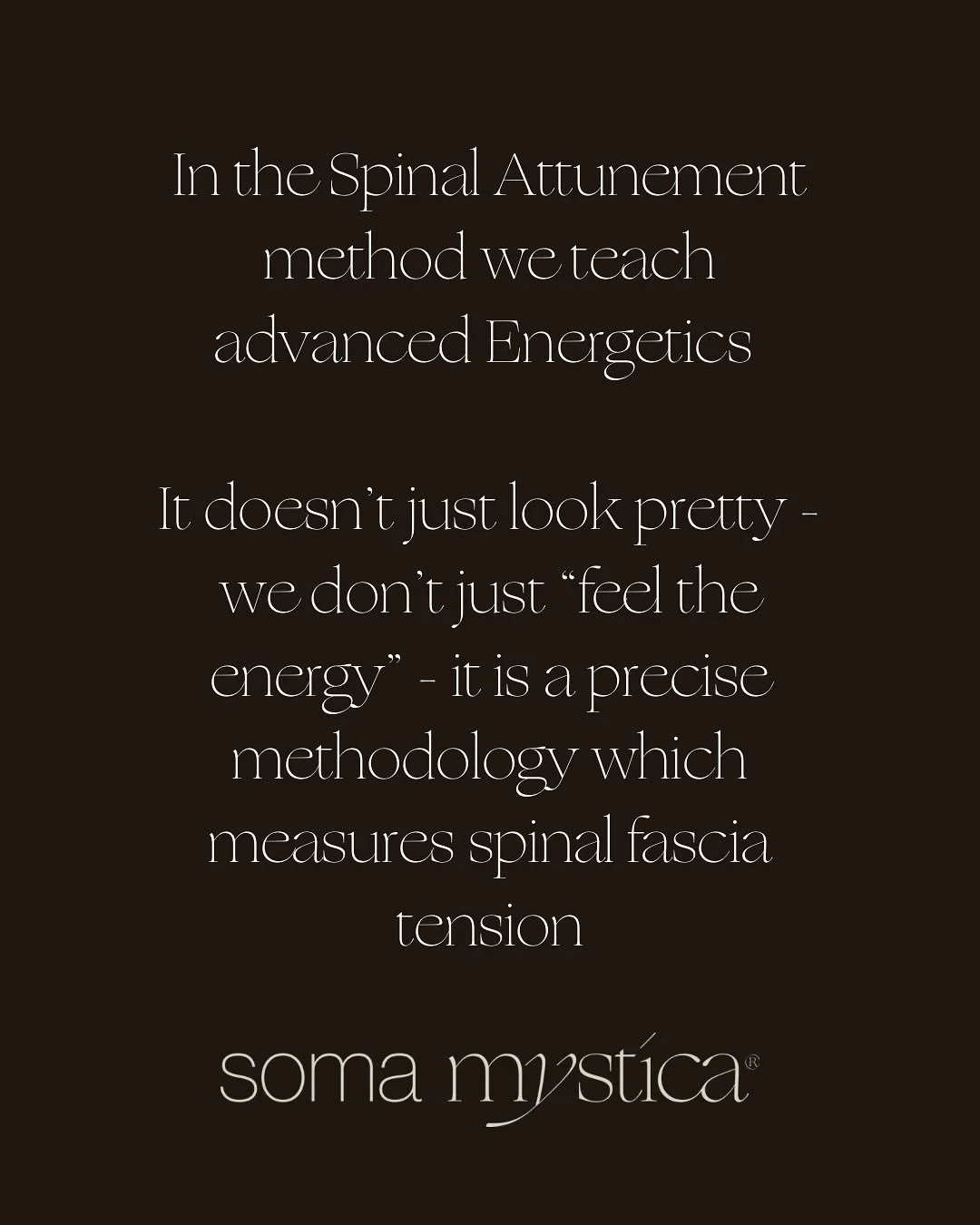 In the Spinal Attunement method we teach advanced Energetics 

It doesn&rsquo;t just look pretty - we don&rsquo;t just &ldquo;feel the energy&rdquo; - it is a precise methodology which measures spinal fascia tension 

We work on the body or in the en