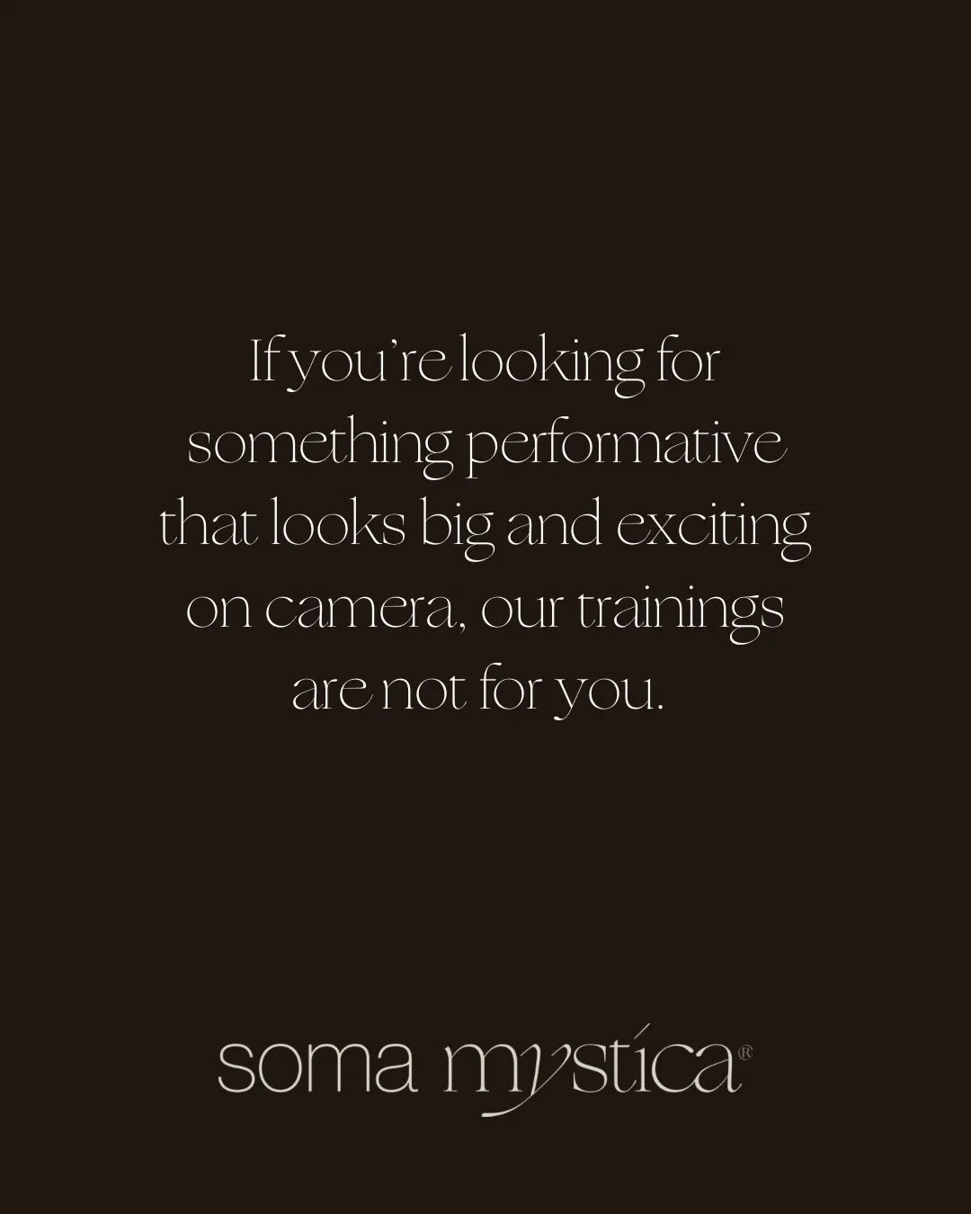 If you&rsquo;re looking for something performative that looks big and exciting  on camera, our trainings are not for you. 

Sometimes the deepest experiences are the most subtle, where bodies only flicker with the smallest of movements and adjustment