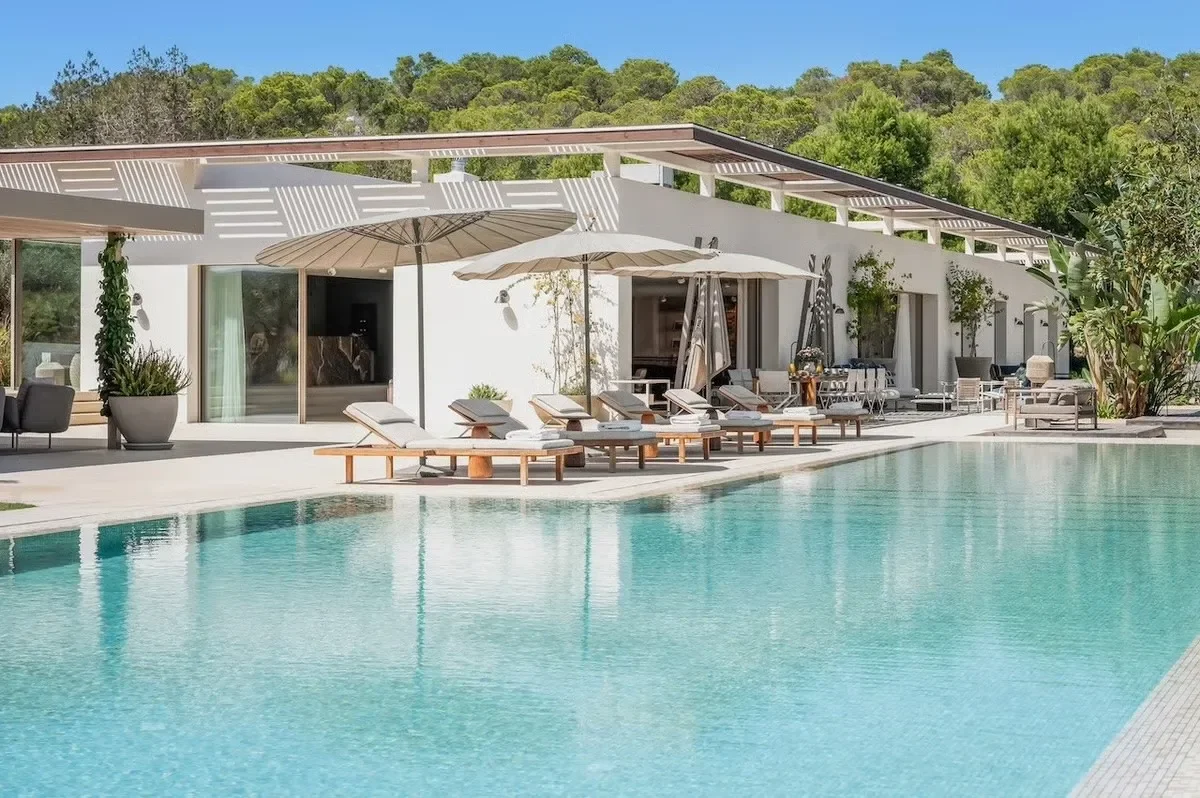  A second perspective of the pool area at the Cala Bassa Ibiza villa