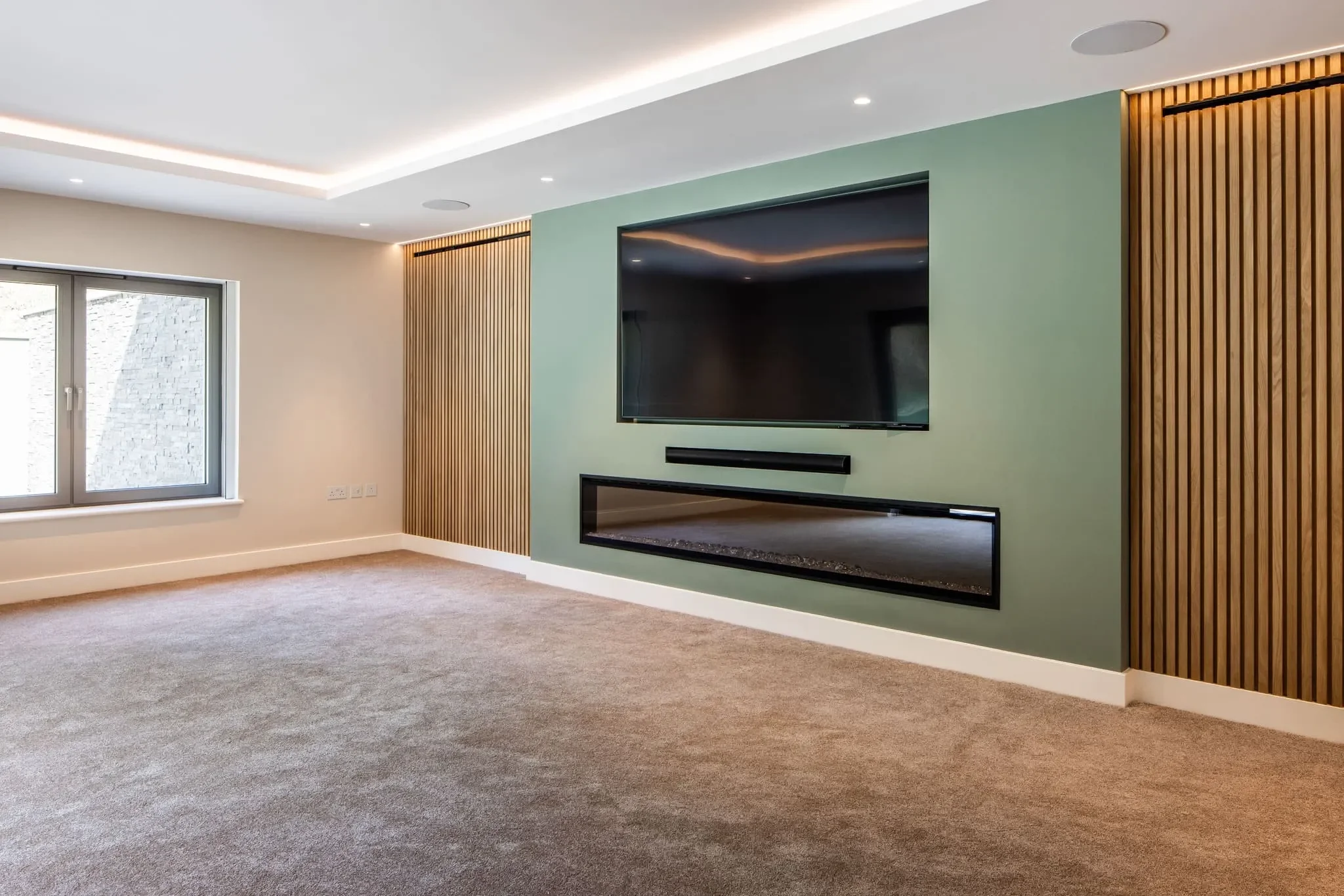 second image of the built in media system at the jersey villa for sale