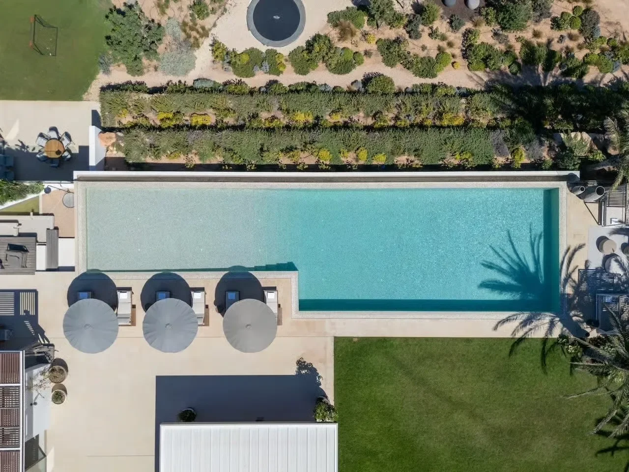 second bird's eye view of the Ibiza luxury villa in cala Bassa