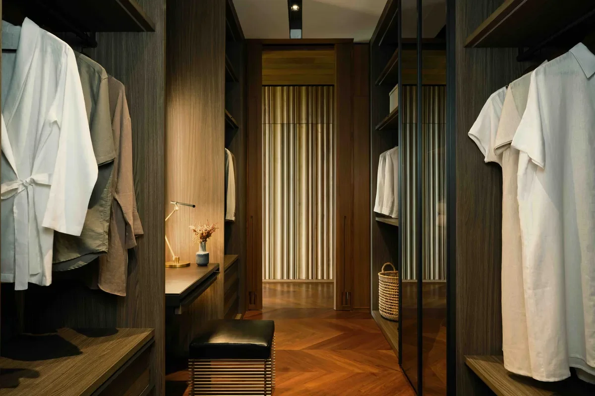 image of one of the large and luxury spacious dressing rooms at the bangkok villa