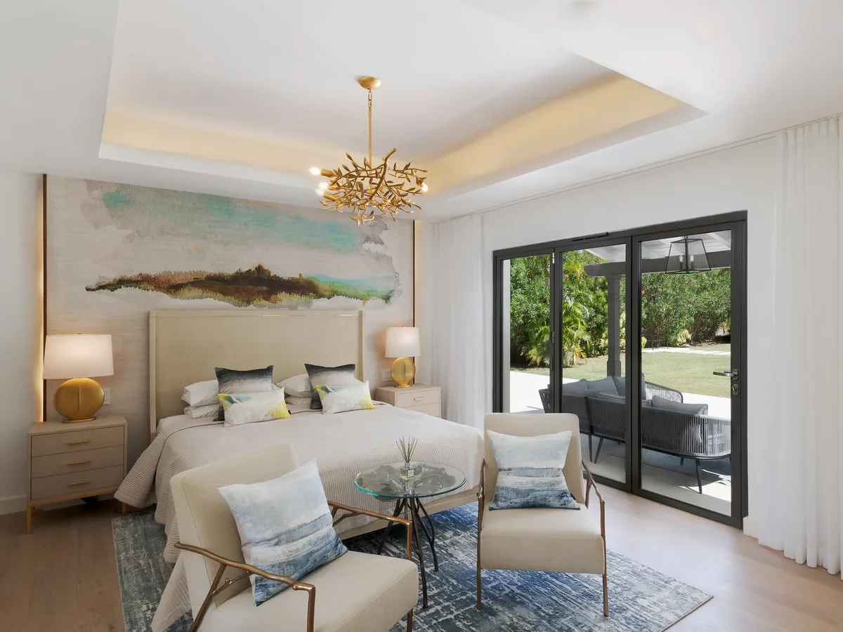 image of the master bedroom at the Barbados villa for sale