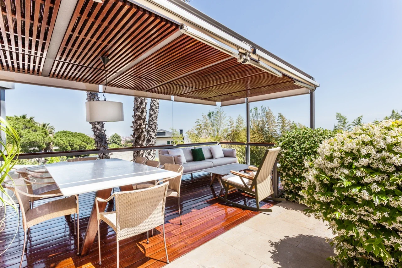 image of outdoor covered balcony at the barcelona villa for sale