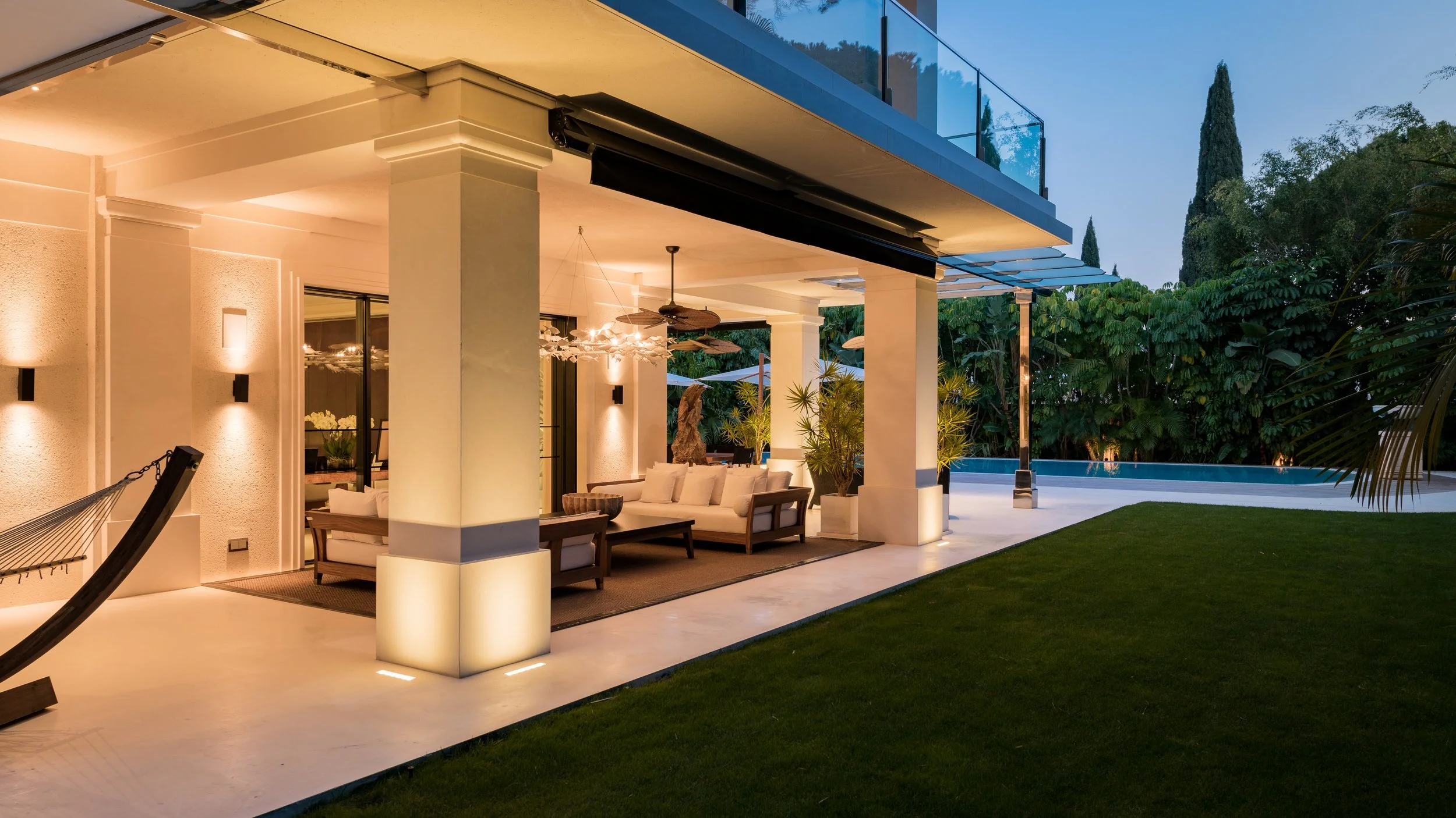 image of the outdoor lounge area at marbella luxury villa