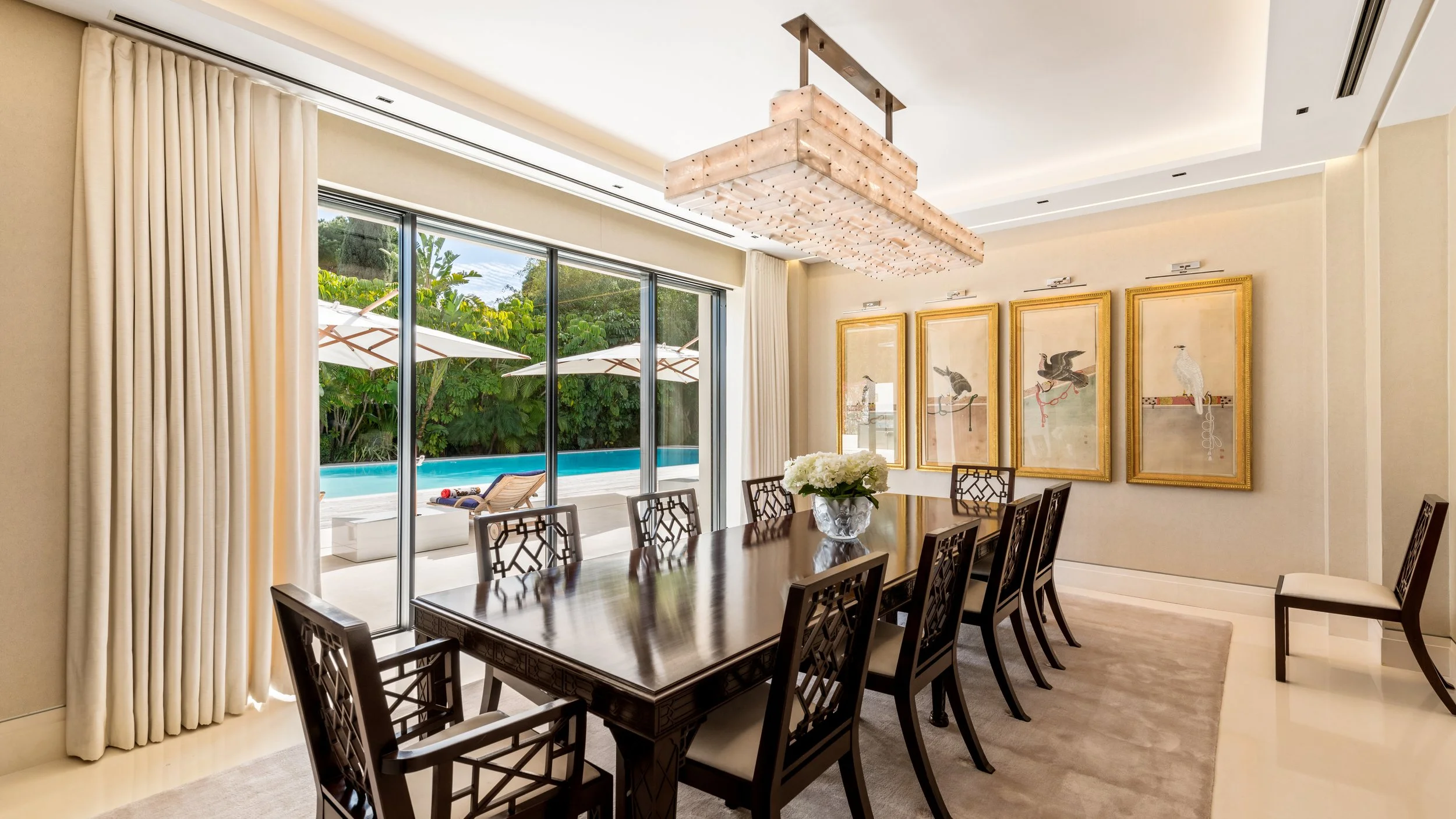 image of sperate indoor dining space at Villa Sophie Marbella Club