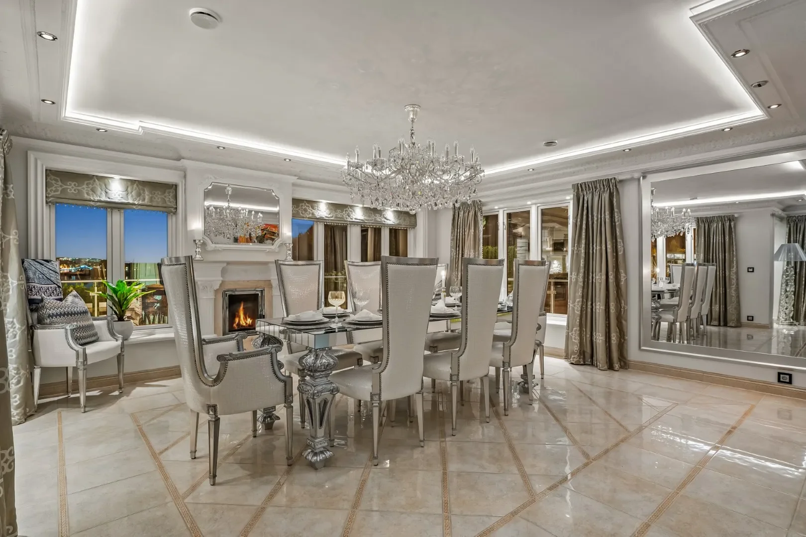 image of the dining room at the luxury villa for sale in Oslo