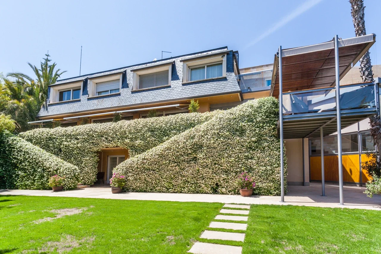 image from the rear of the barcelona villa for sale