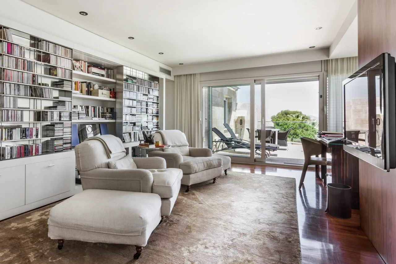 image of the TV room at barcelona villa for sale