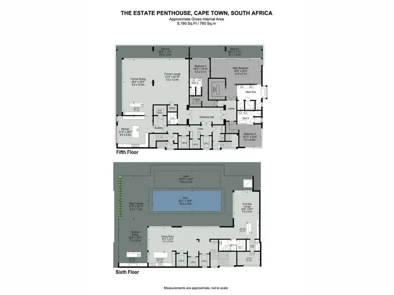 image of the floorplan at the Cape Town Luxury Penthouse for sale