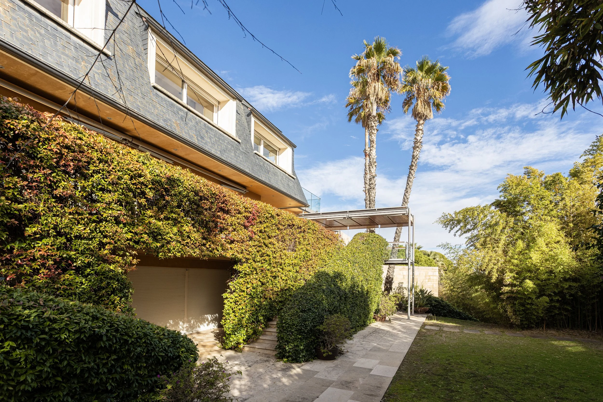 A bird's eye view of the Cala Bass, Ibiza Luxury Villa