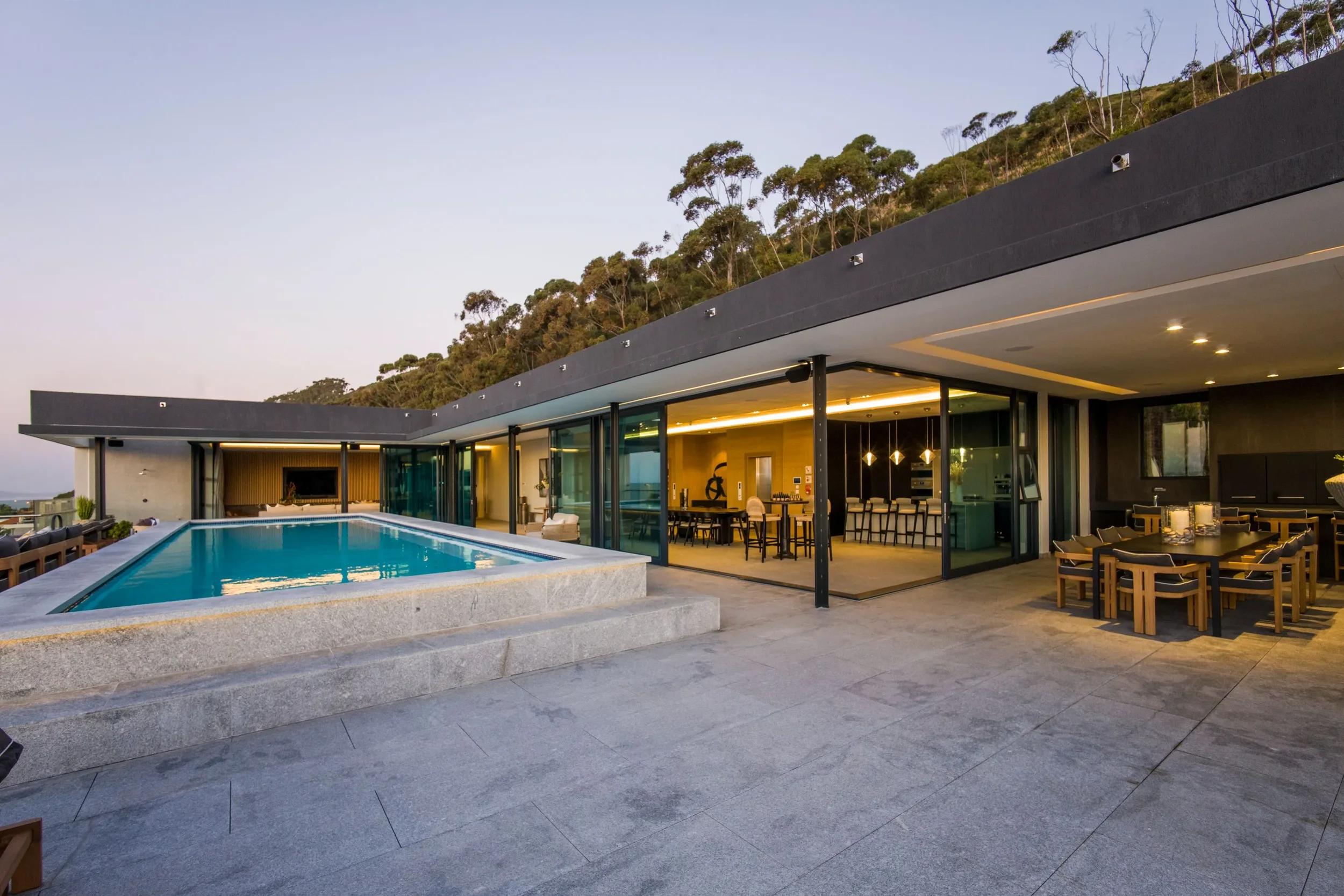 banner image of pool area at cape town penthouse for sale