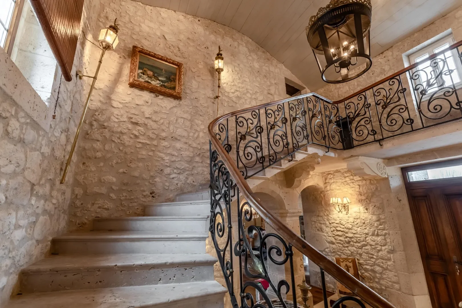 stairwell in villa in Roquecor, Occitanie, France