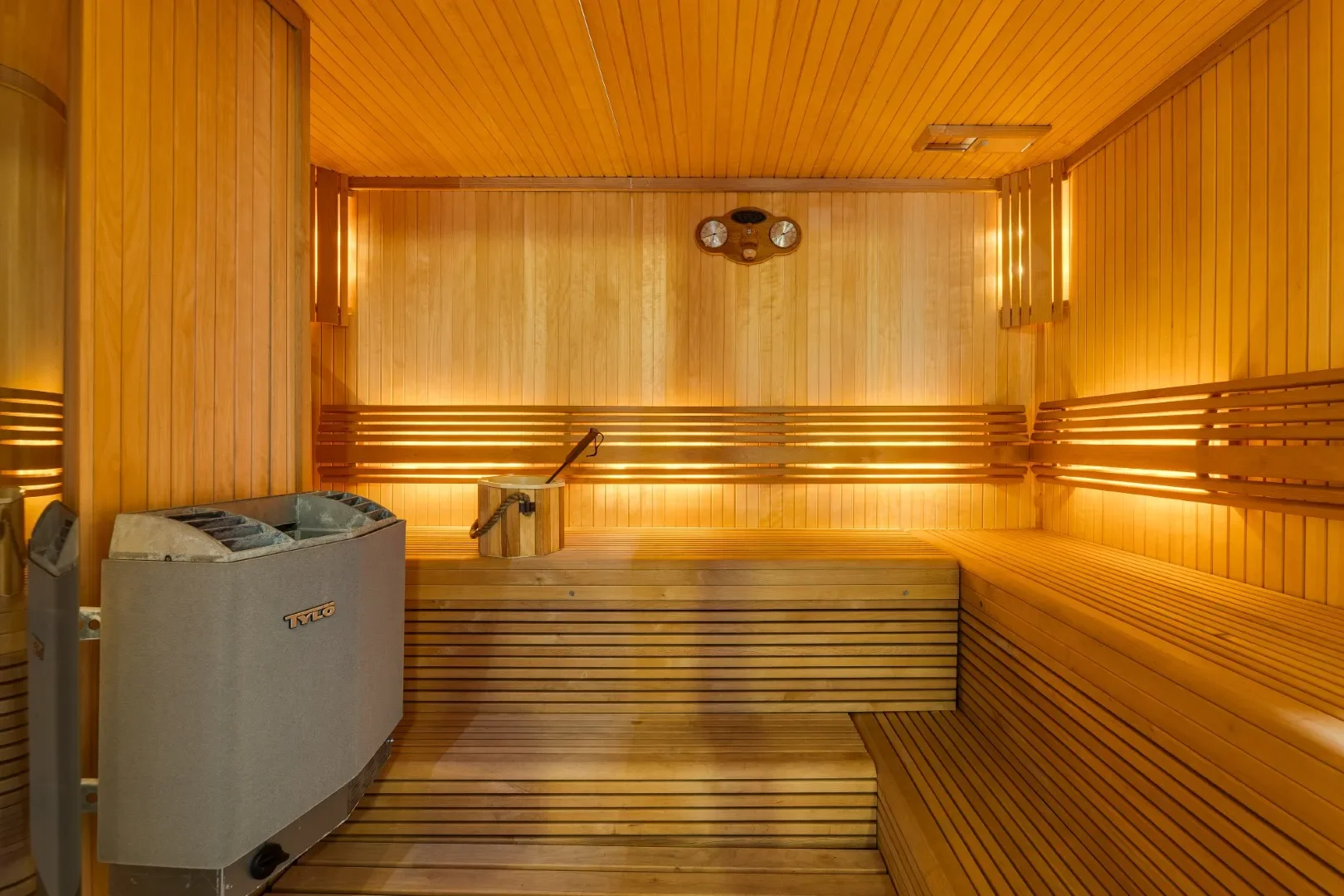 image of the sauna at the Rome villa for sale