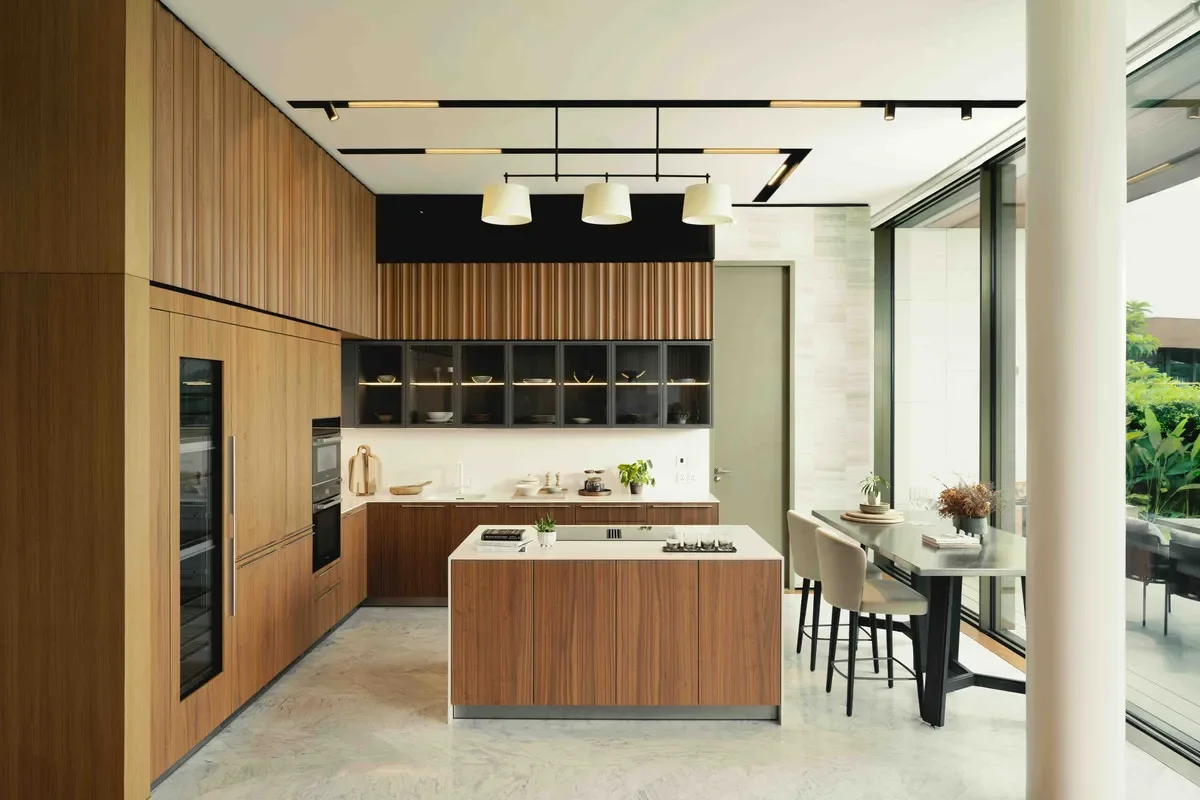 image of the professionl looking kitchen at the six senses bangkok villa