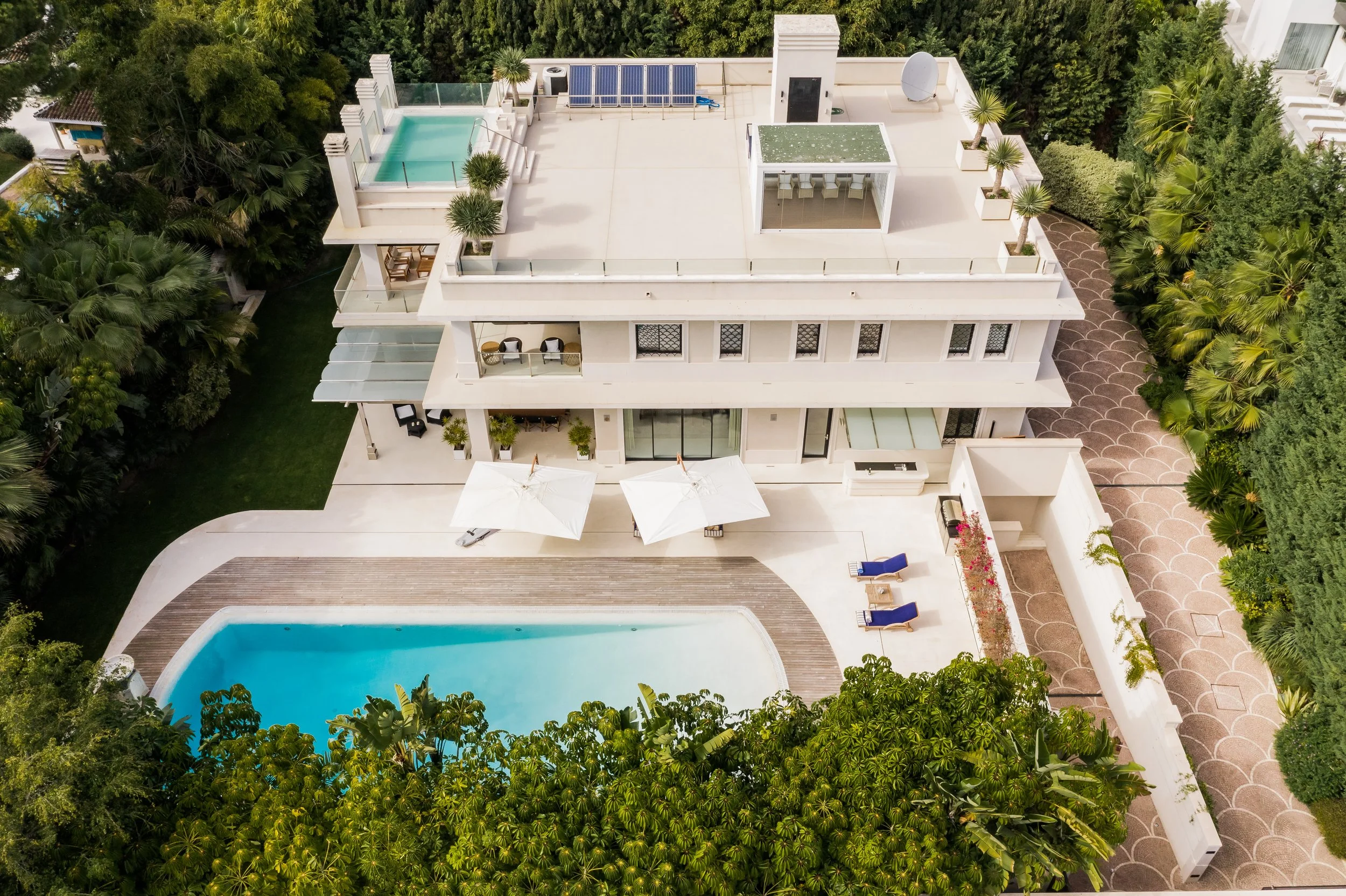 A bird's eye view of the Santa Margarita Villa in Marbella