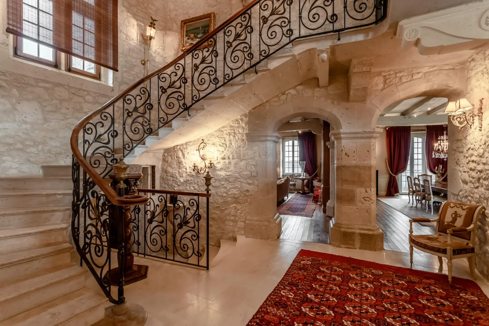 image of one of the grand hallways at the Roquecor, Occitanie, France villa
