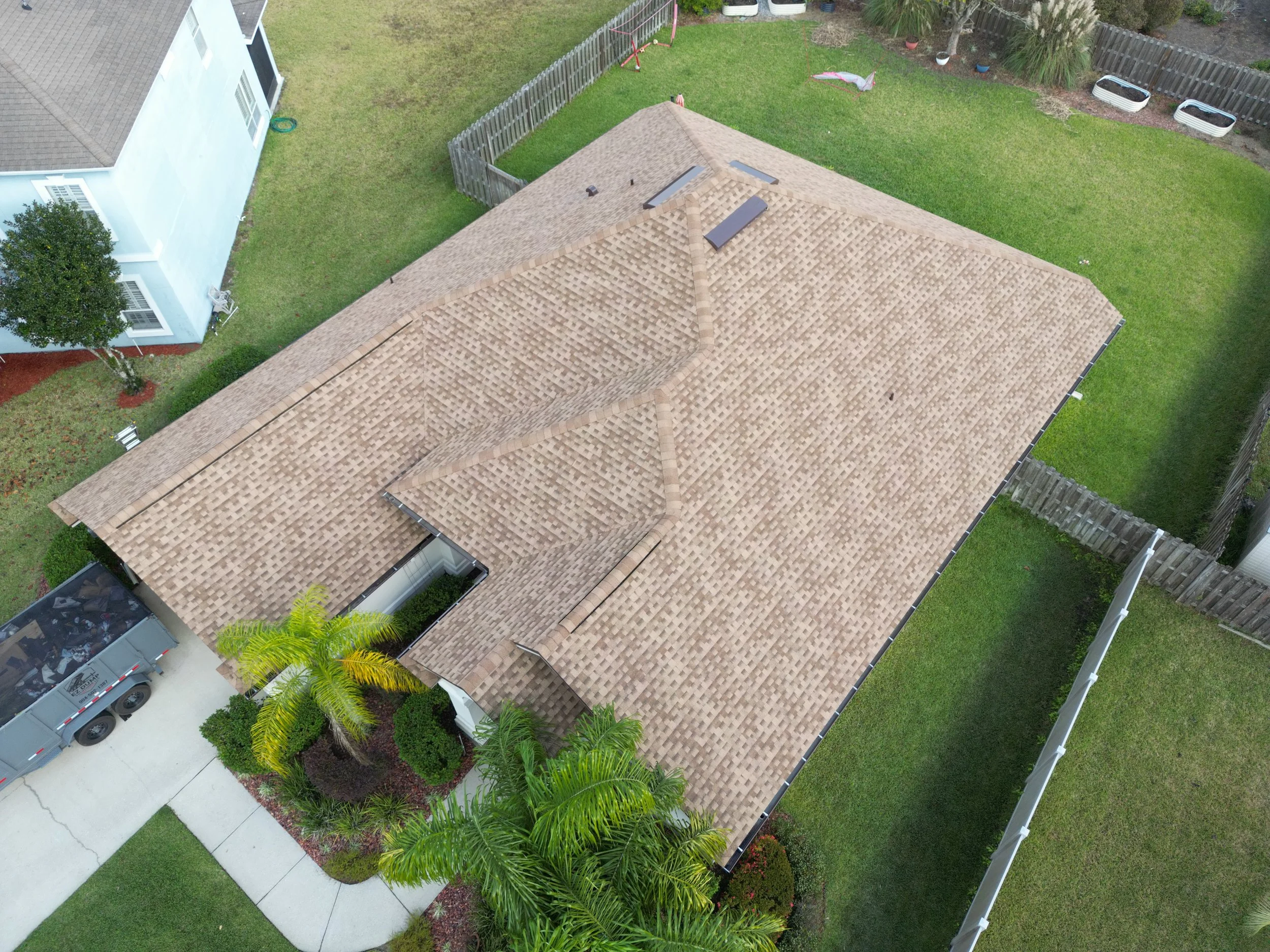 Insurance claim roof replacement by Shaka Roofing in Oceanway in jacksonville FL