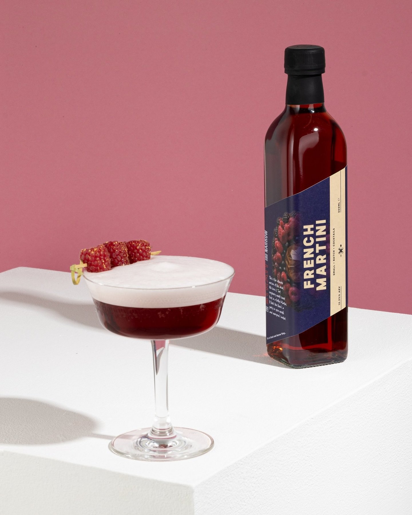 The French Martini, the one that everyone tries and says &lsquo;I bloody love that!&rsquo;. It&rsquo;s sweet and fruity with a slightly tart twist, chill in the fridge before serving, then give a good shake in a cocktail shaker / jam jar to activate 