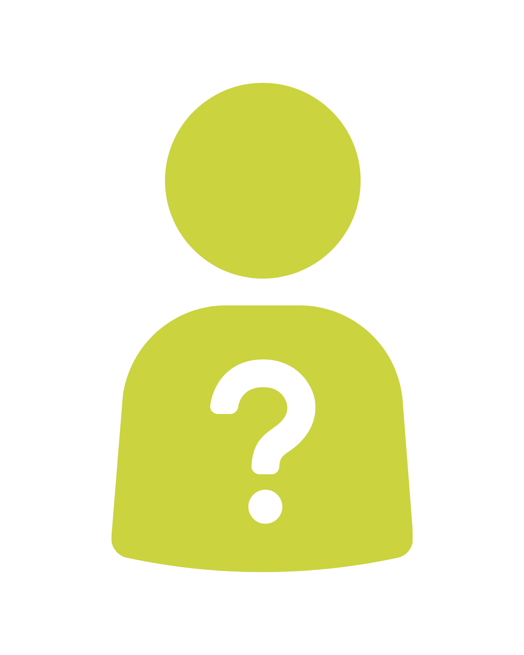 Placeholder silhouette of a person with a question mark on their chest, symbolizing an unknown or anonymous individual.