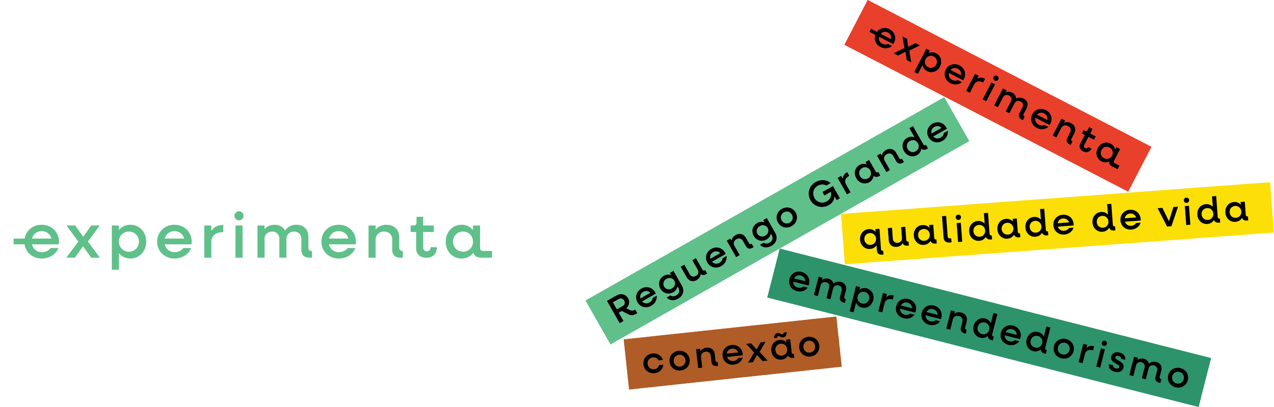 Cartaz do evento Reboot que acontecerá de 13 a 15 de junho, com palavras-chave como experiência, grande alcance, qualidade de vida, conexão, empreendedorismo, reguengo, e experimenta, dispostas de forma criativa e colorida.