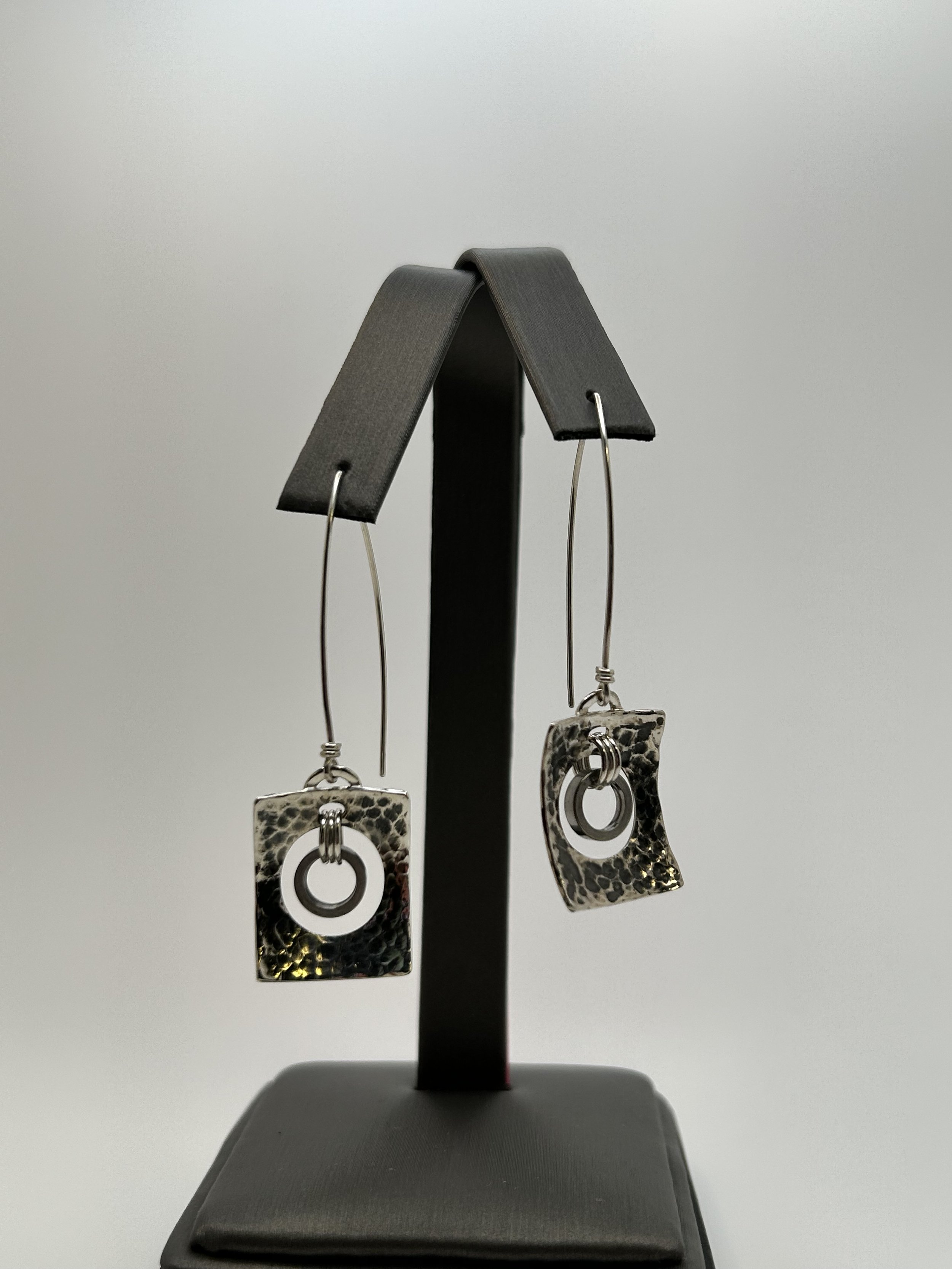 Rectangle Bike Chain Earrings