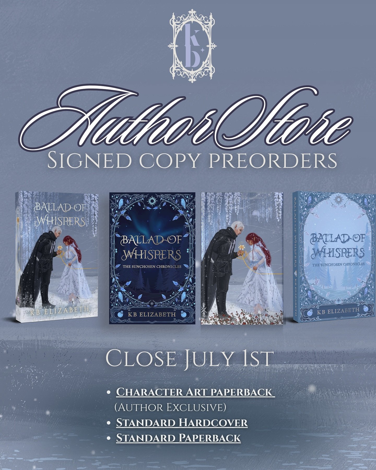 A reminder that signed copy preorders for standard hardcovers, character art paperbacks, and standard paperbacks (with the updated cover) end tomorrow! 🖤 

This is likely the last signed preorder opening I&rsquo;ll do until much later this year, pos