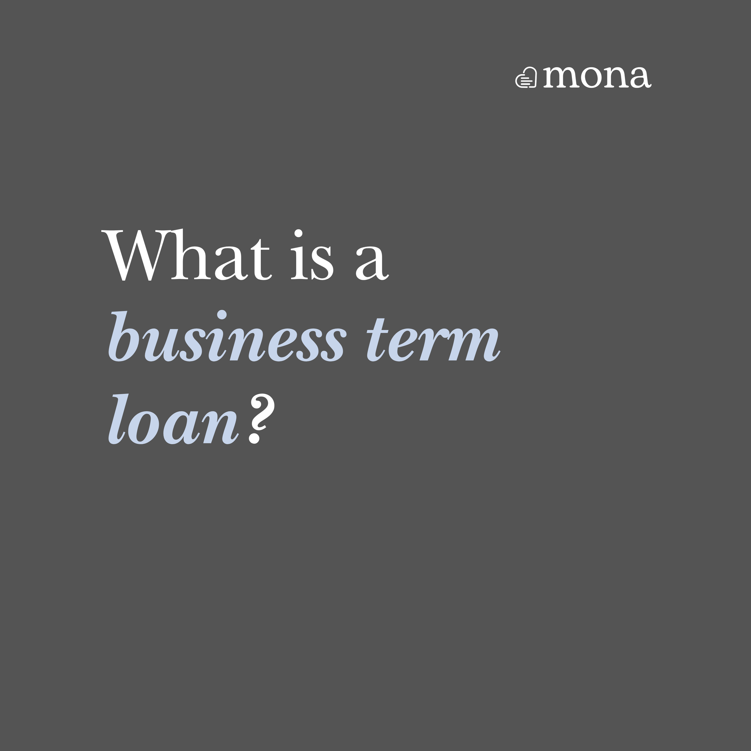 Understanding business term loans