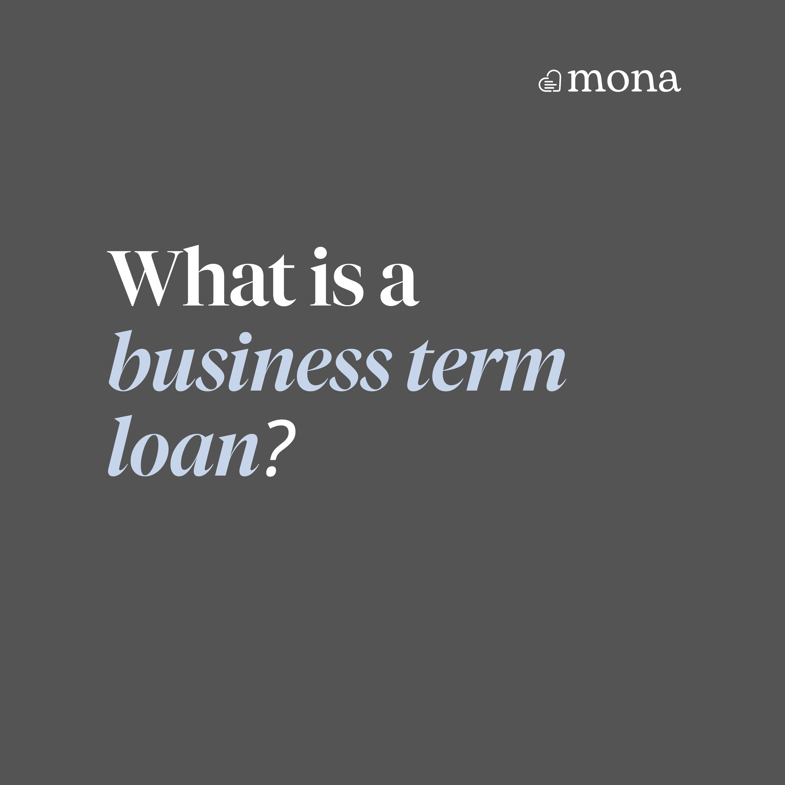 Understanding business term loans