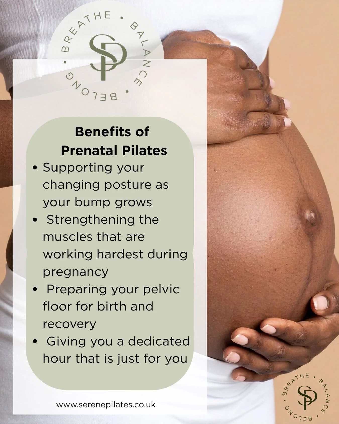 Prenatal pilates is the perfect way to prepare your body before birth, which will also support you after birth. 
Gently strengthening muscles and working on pelvic floor. 
Supporting your changing body through each trimester.

New course starting in 