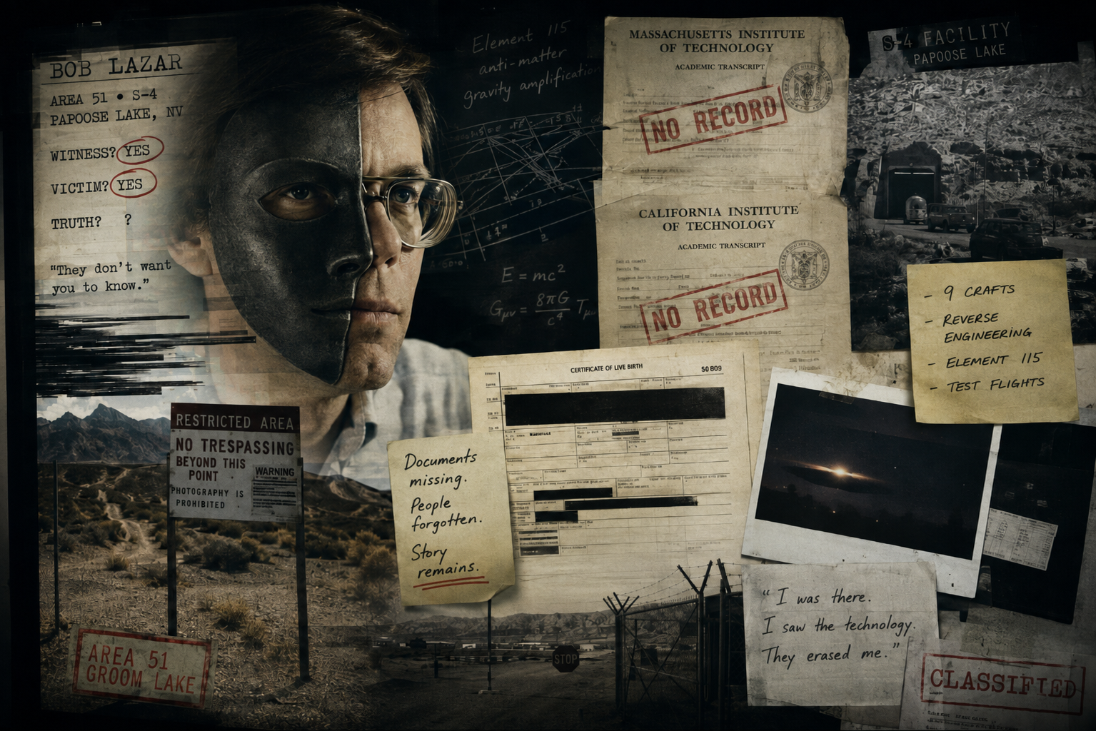 Bob Lazar: il testimone, la vittima e la maschera perfetta.