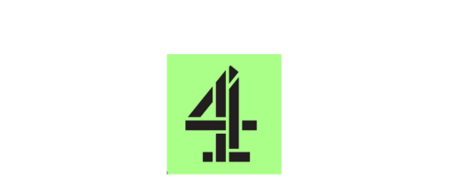 Logo of Channel 4 with black stylized number 4 on light green background