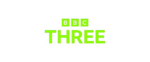 Green text displaying the BBC logo and the word 'THREE' underneath.