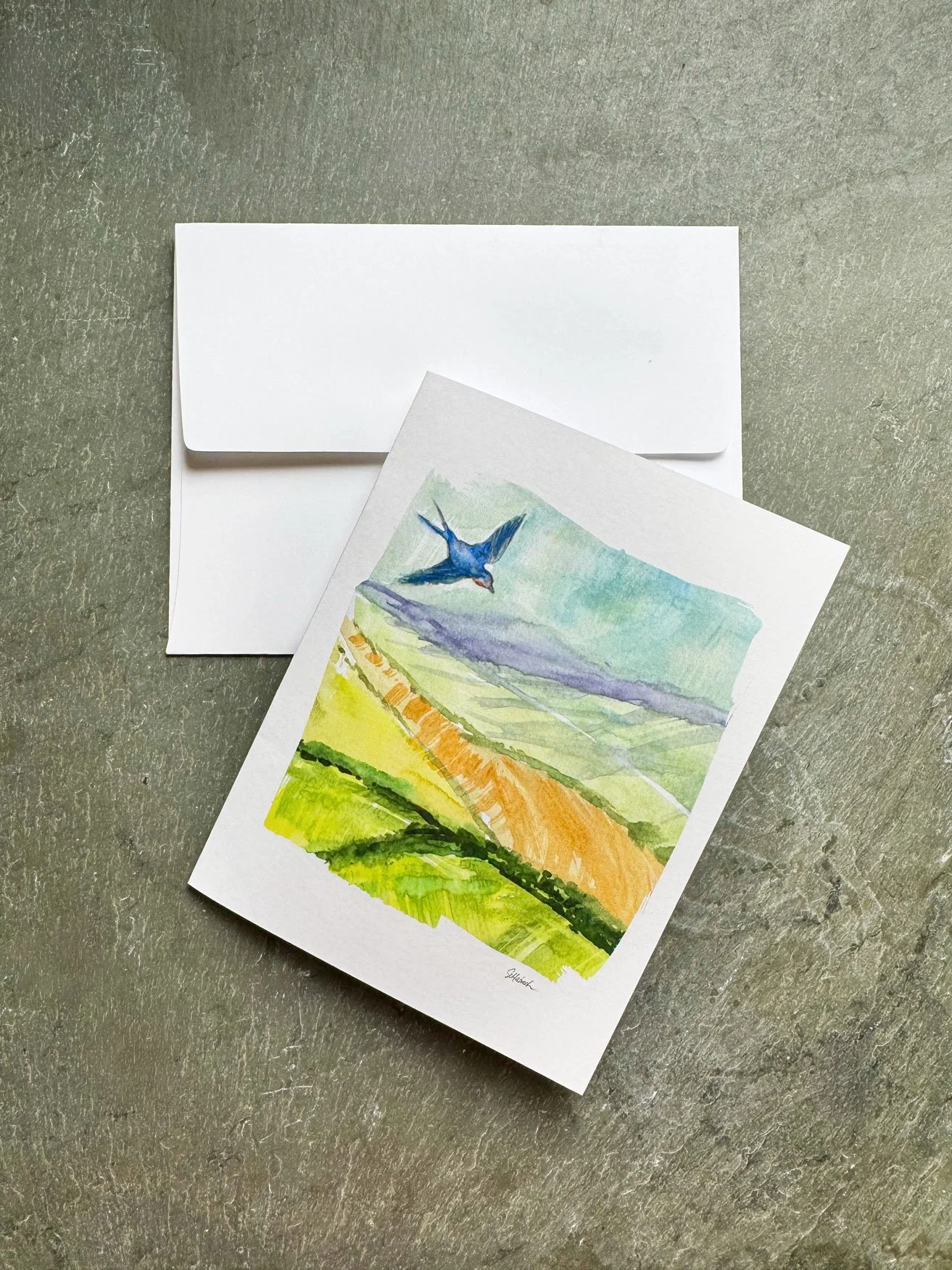 Soaring Over Blue School Road A2 Card
