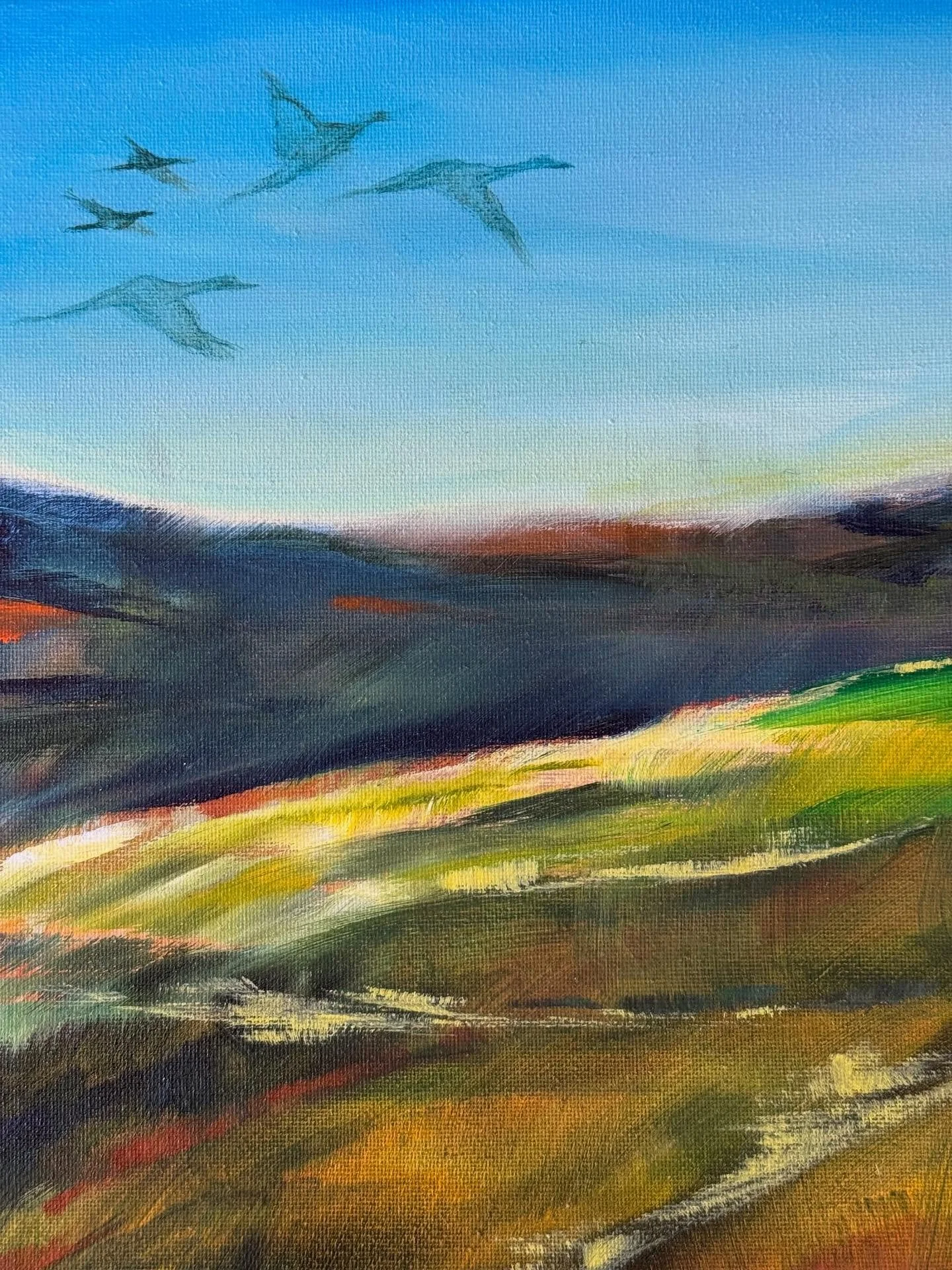 Mary Oliver on my mind and on the easel.