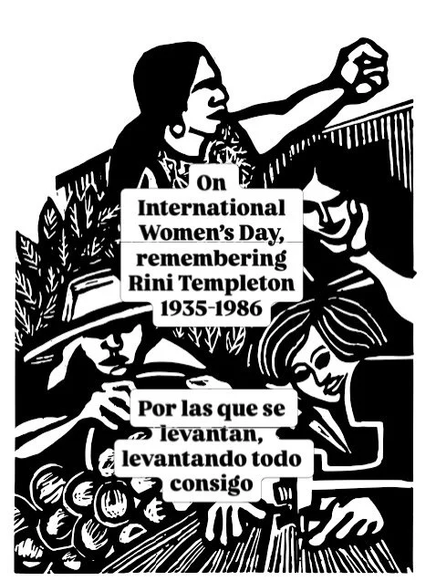 &ldquo;For those who get up, lifting everything with them&rdquo;
Rini Templeton created thousands of artworks that she gave freely&mdash;and without personal attribution&mdash;to movements of the oppressed in Mexico and throughout the world. Her work