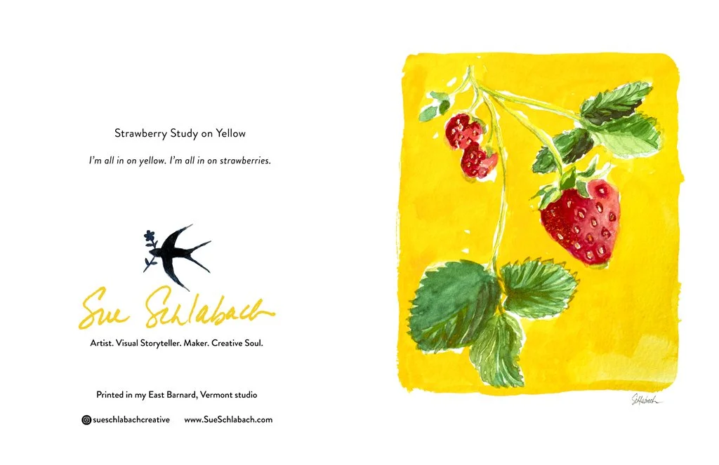 Strawberry Study on Yellow-A2 card-Sue Schlabach.jpg