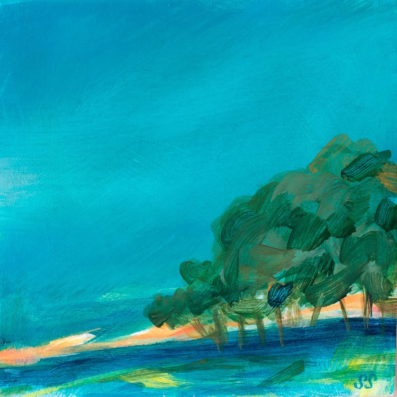 Walker Hill Sunset 6x6 $225
