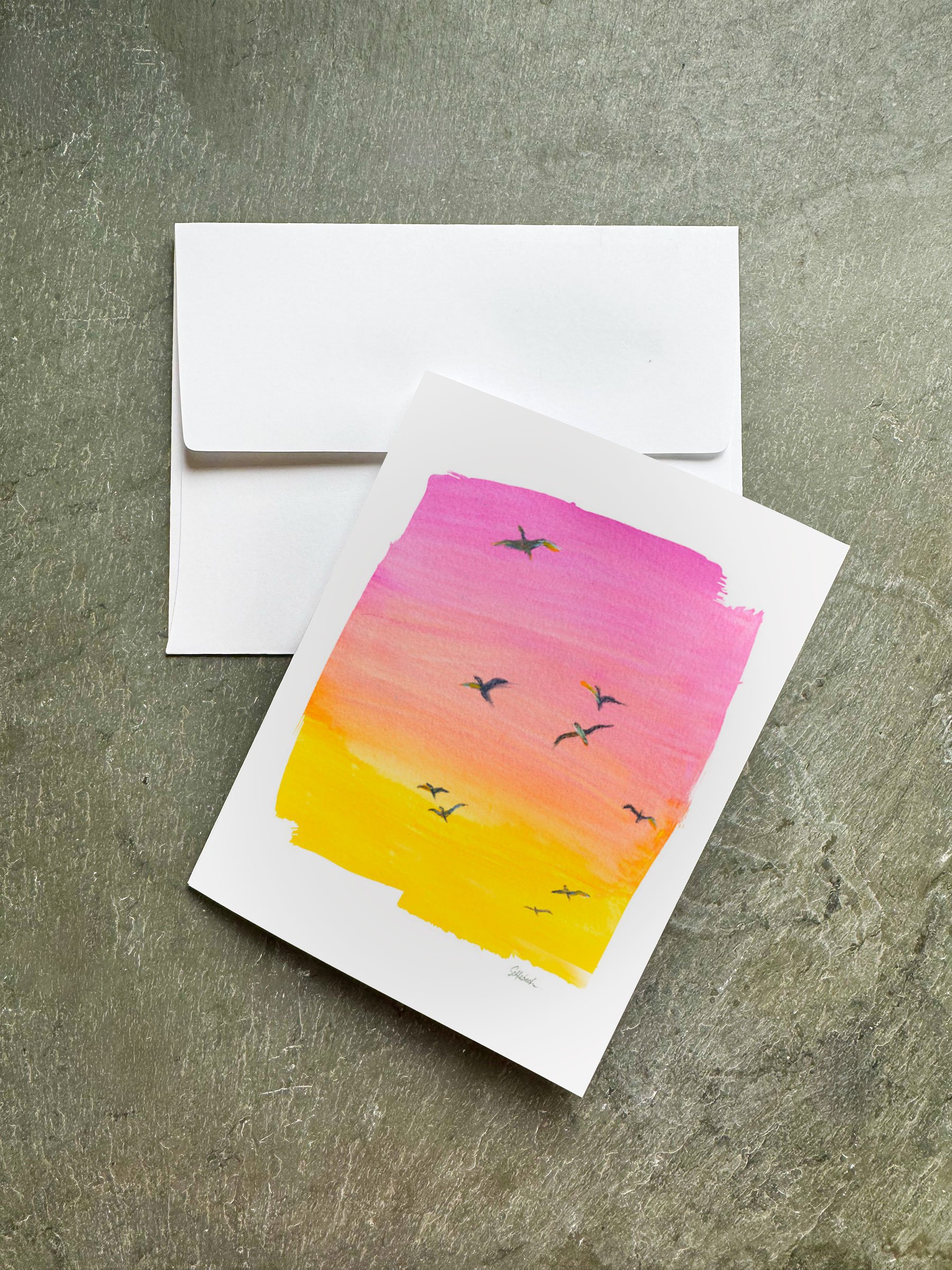 Morning Geese Sunrise A2 Card