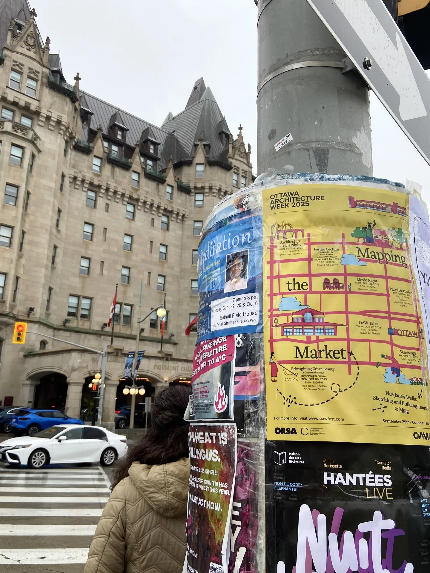 As part of architecture week, the JoT team participated in the Reconciling History Walking Tour. A lunch time walk through downtown Ottawa and the Byward Market guided us to points of interest along the route for an opportunity to learn about the rol