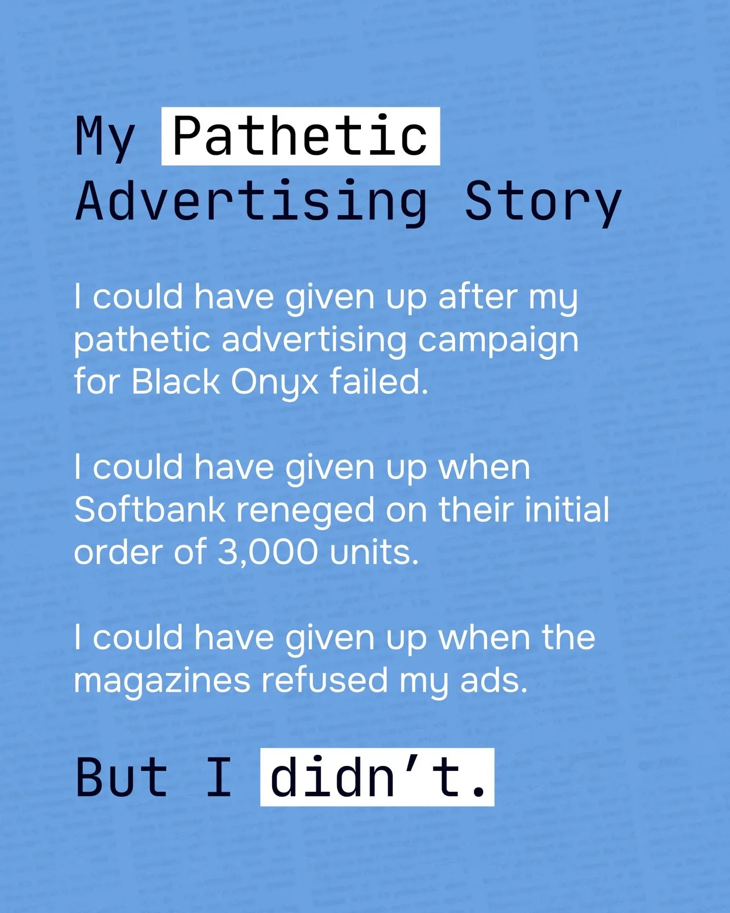 Every success story includes overcoming adversity. 

Read the full story about &lsquo;My Pathetic Advertising Story&rsquo; at the link in my bio, henkrogers.com/blog ✍🏽