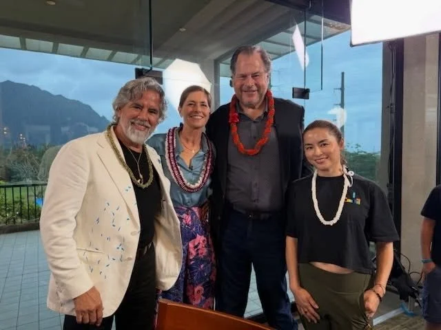I&rsquo;m in Hawaii at East Meets West with Maya and Chenoa,  who run @bluestartup, and the one and only Marc Benioff.