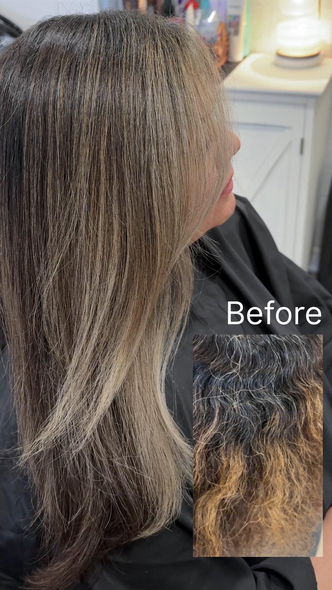 Partial highlight + custom ash blend = seamless grey blend and bright, healthy dimension.

She didn&rsquo;t need a full overhaul, just intentional color.
If your hair needs a revival too, let&rsquo;s talk 🤍

#GreyBlend #greyblending #DimensionalColo