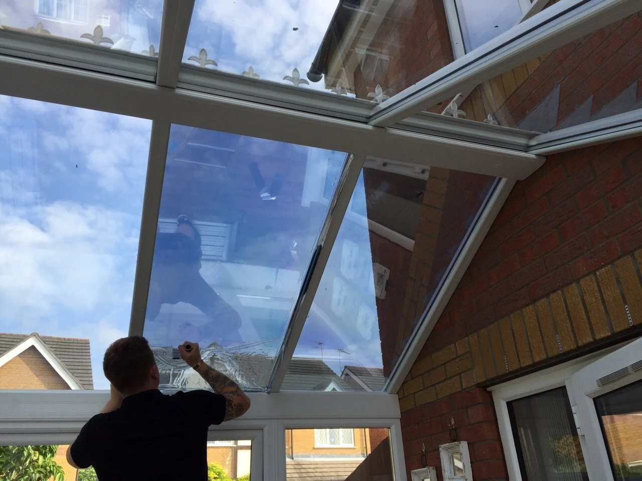 Window tinting fitted to bifold doors in Lincoln