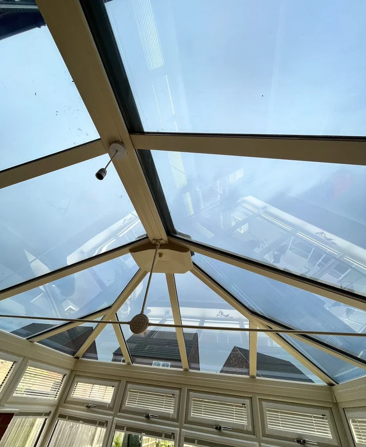 Conservatory interior after solar control film was fitted