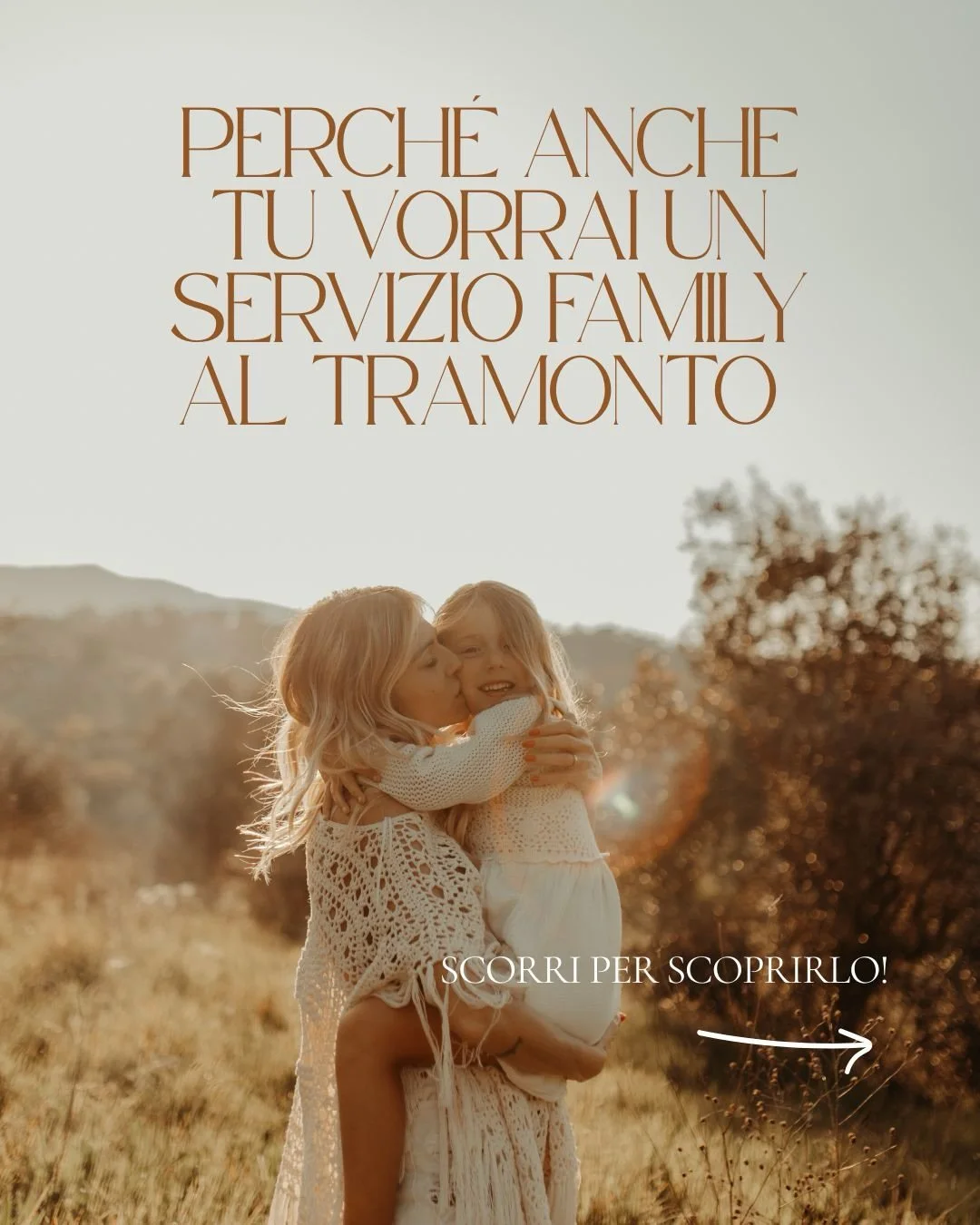 HAI APPENA DECISO DI PRENOTARE IL TUO SERVIZIO FAMILY AL TRAMONTO?

Ottima scelta! Resta qui, ti spiego come funziona (e perch&eacute; un servizio fotografico al tramonto &egrave; molto di pi&ugrave; che solo foto!)

Va be dai, il tramonto &egrave; u